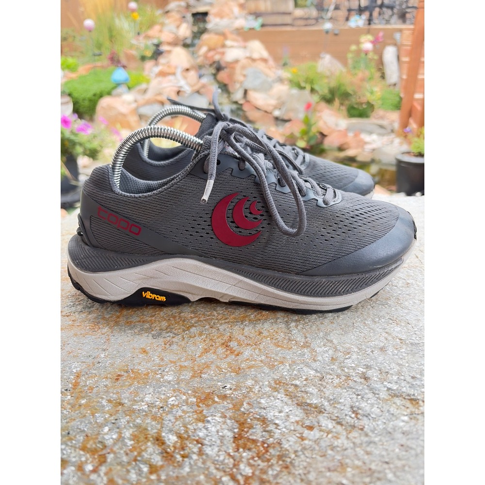 Topo Athletic Ultraventure 3 Mens Trail Running Shoes Gray Burgundy 5mm Drop 8